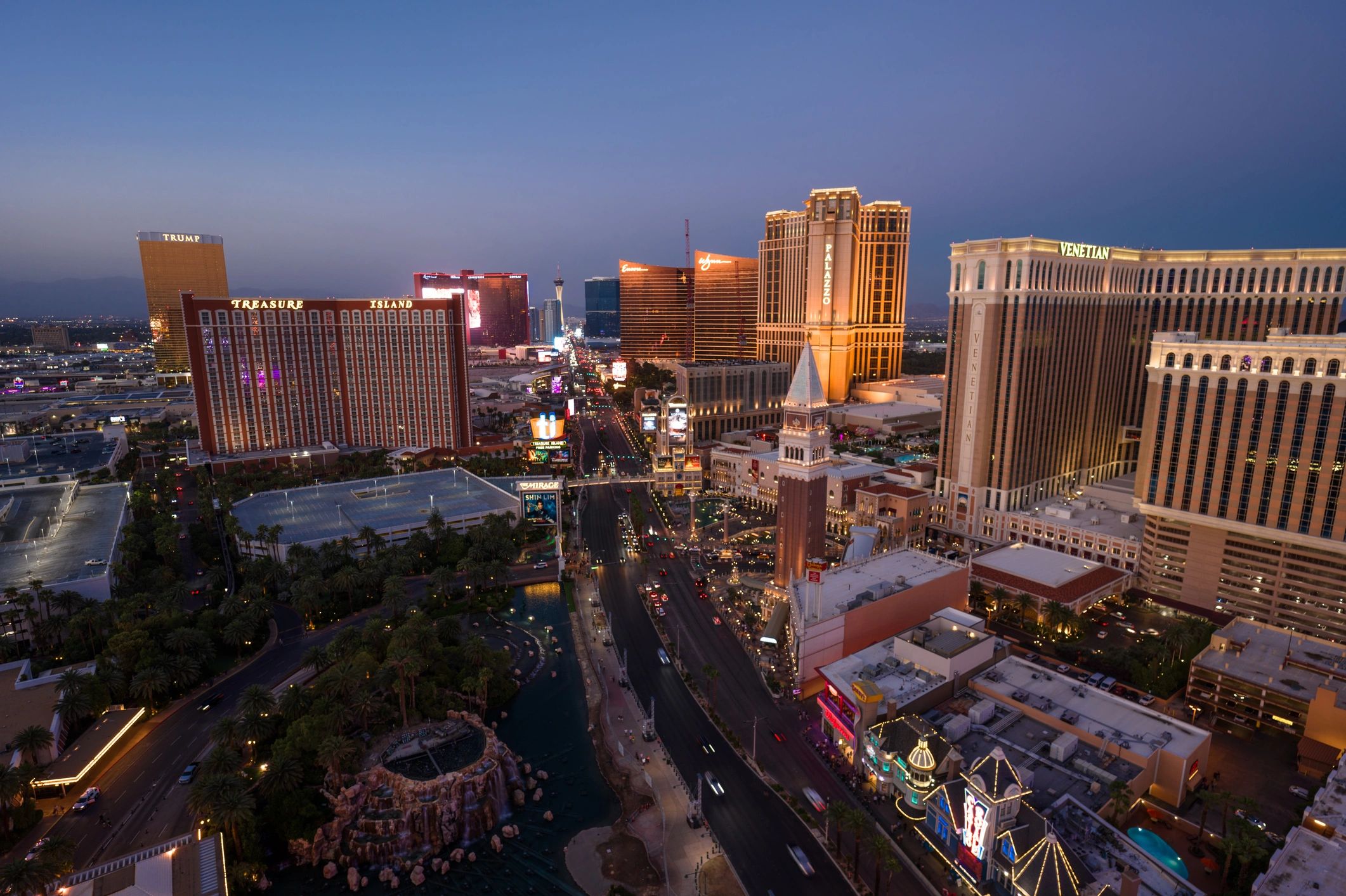 Las Vegas Strip skyline at twilight